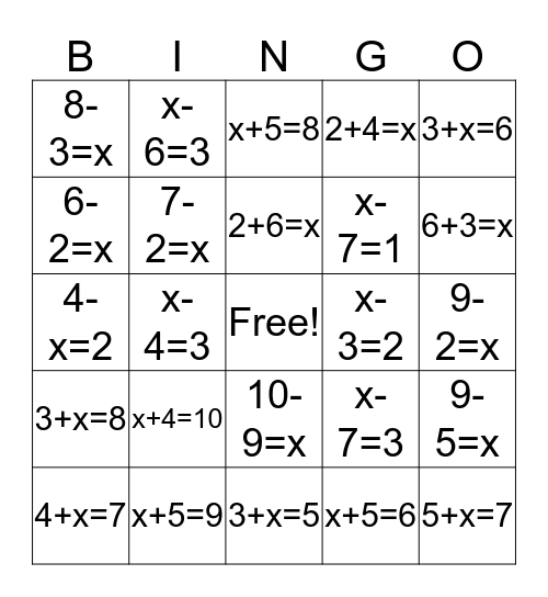 PURPLE Bingo Card