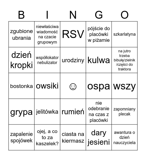 Placówkowe Bingo Card