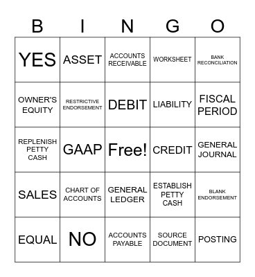 ACCOUNTING Bingo Card