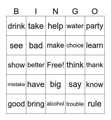 Corey Makes a Decisional Bingo Card