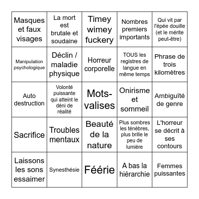 TextaZyl Bingo Card