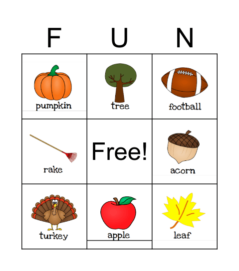 Fall Fun Bingo Card