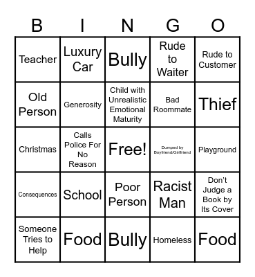 Dhar Mann Bingo Card