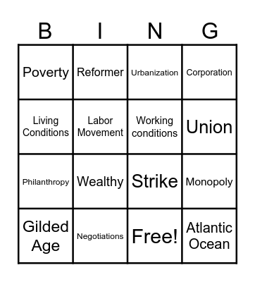 Gilded Age BINGO! Bingo Card