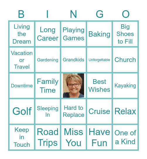 Ruth's Retirement Bingo Card