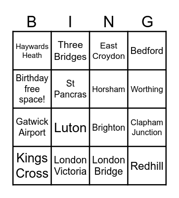 Birthday Bingo Card
