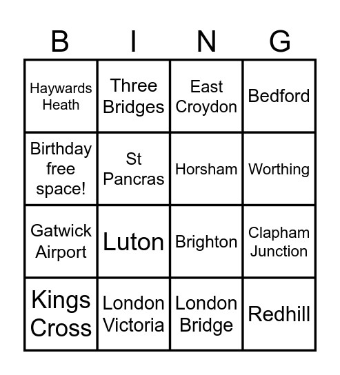 Birthday Bingo Card