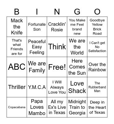 Music 3 Bingo Card