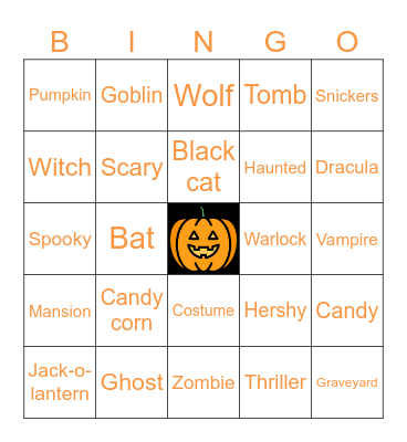 Spooky Bingo Card