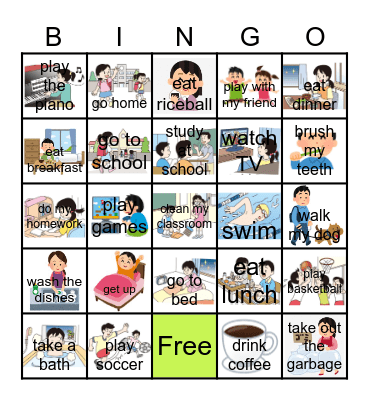 What time do you~? Bingo Card