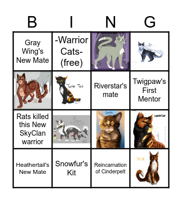 Warrior Cats Art & Quiz Bingo! :D Bingo Card