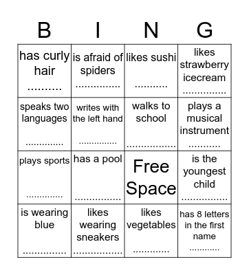 Find someone who...... Bingo Card