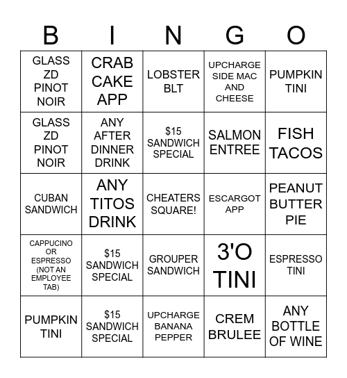 IN THE WEEDS BINGO Card