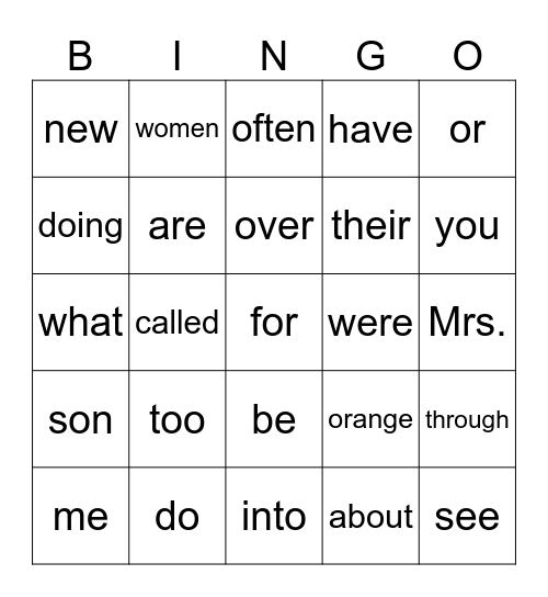 48 Bingo Card