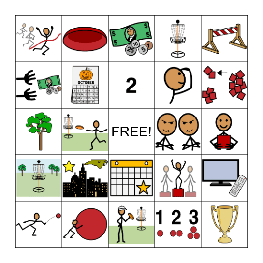 Disc Golf n2y Bingo Card