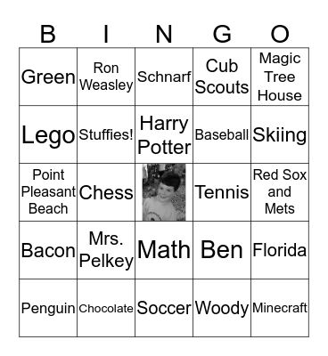 Alex Turns 8! Bingo Card