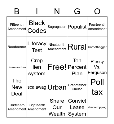 Third Nine Weeks Exam Review Bingo Card