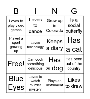Class Bingo Card