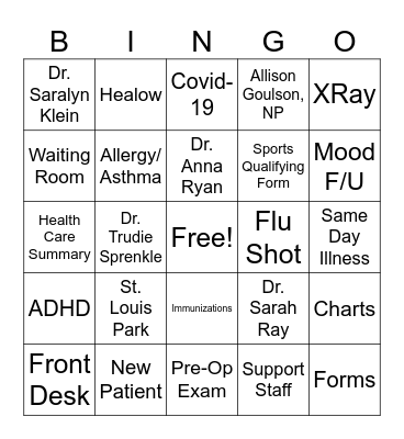 PIP: SLP BINGO Card