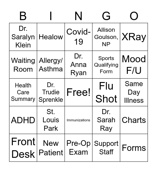 PIP: SLP BINGO Card