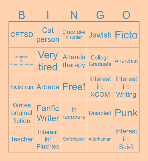 How Similar Are You to Wolf? Bingo Card