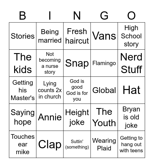 Foster Bingo Card