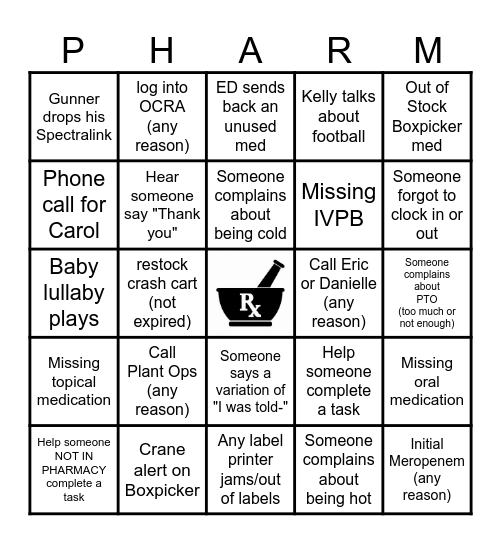 Happy Pharmacy Week! Bingo Card