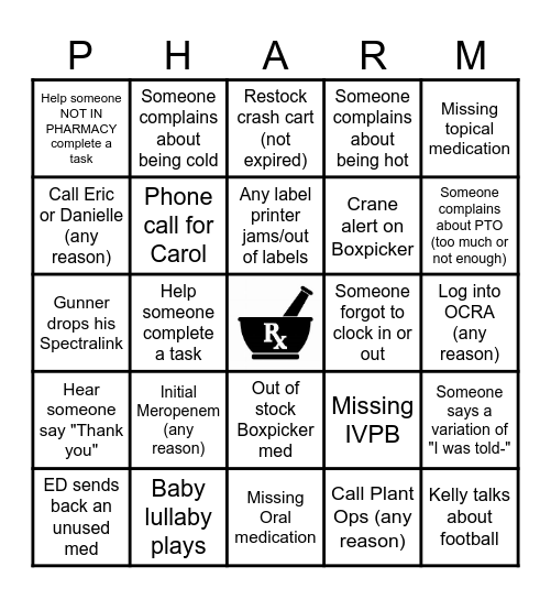 Happy Pharmacy Week! Bingo Card