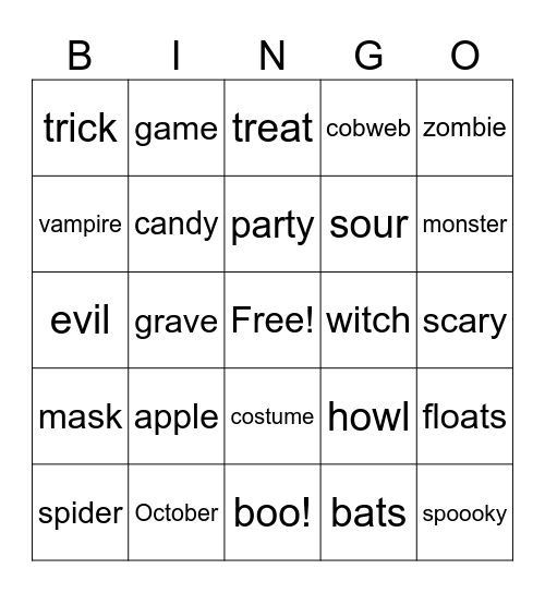 HALLOWEEN BINGO Card