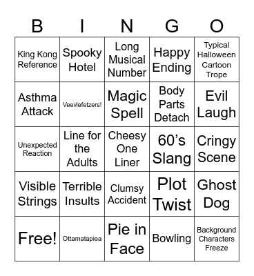 Mad Monster Party? Bingo Card