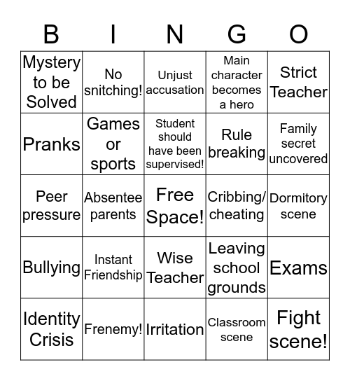 Ms. Davis Bingo Card