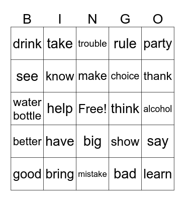 Corey makes a decision Bingo Card