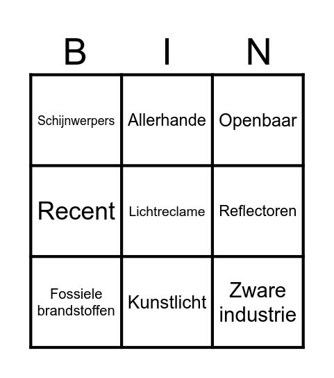 Woordenschat taal Bingo Card