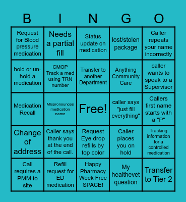 Pharmacy Week Virtual BINGO Card