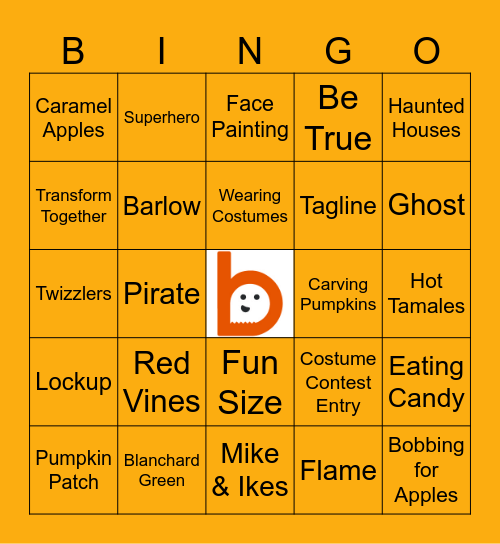 Brandoween Bingo Card