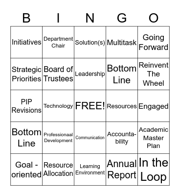 Buzzword Bingo!!! Bingo Card