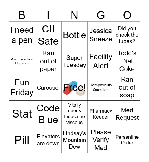 RX Week 2023 Bingo Card