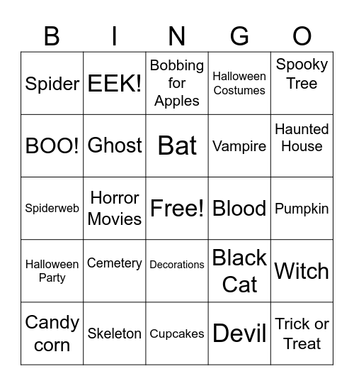 Halloween Bingo Card