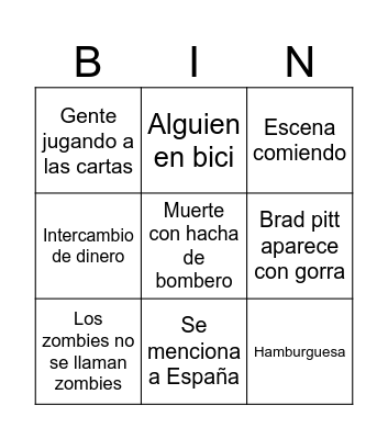 Guerra mundial z Bingo Card