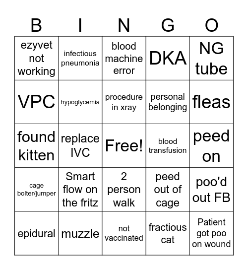 PT Bingo Card