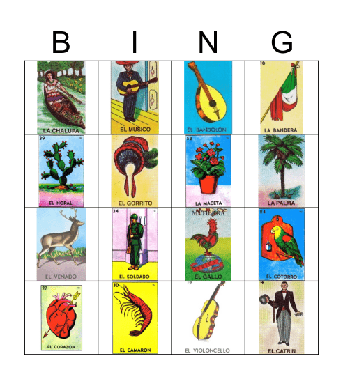 Loteria! Bingo Card