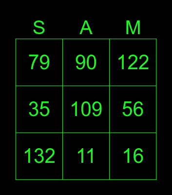 Friday the 13/10/2023 Bingo Card
