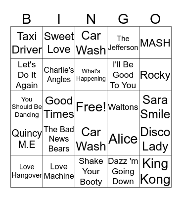 76's Class Reunion Bingo Card