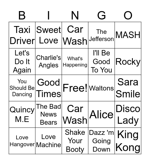 76's Class Reunion Bingo Card