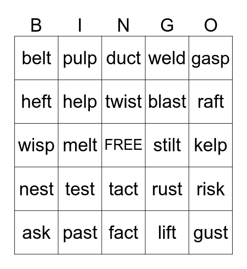 End Blends Bingo! Bingo Card