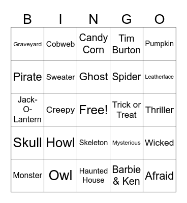 Halloween Buzzword Bingo Card