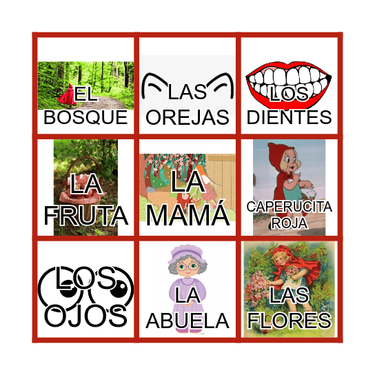 Caperucita Roja Bingo Card