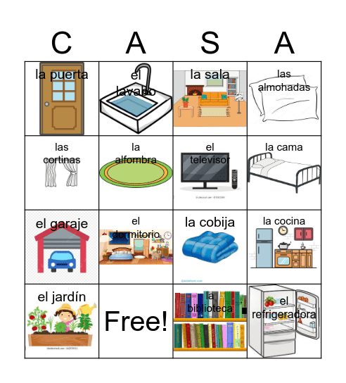 La casa Bingo Card