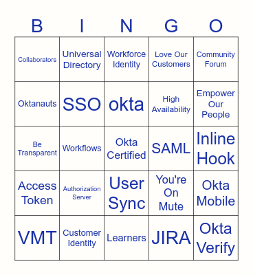 Okta Bingo Card
