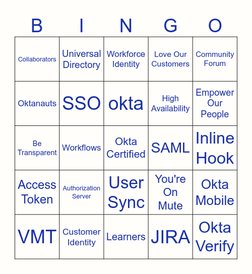 Okta Bingo Card